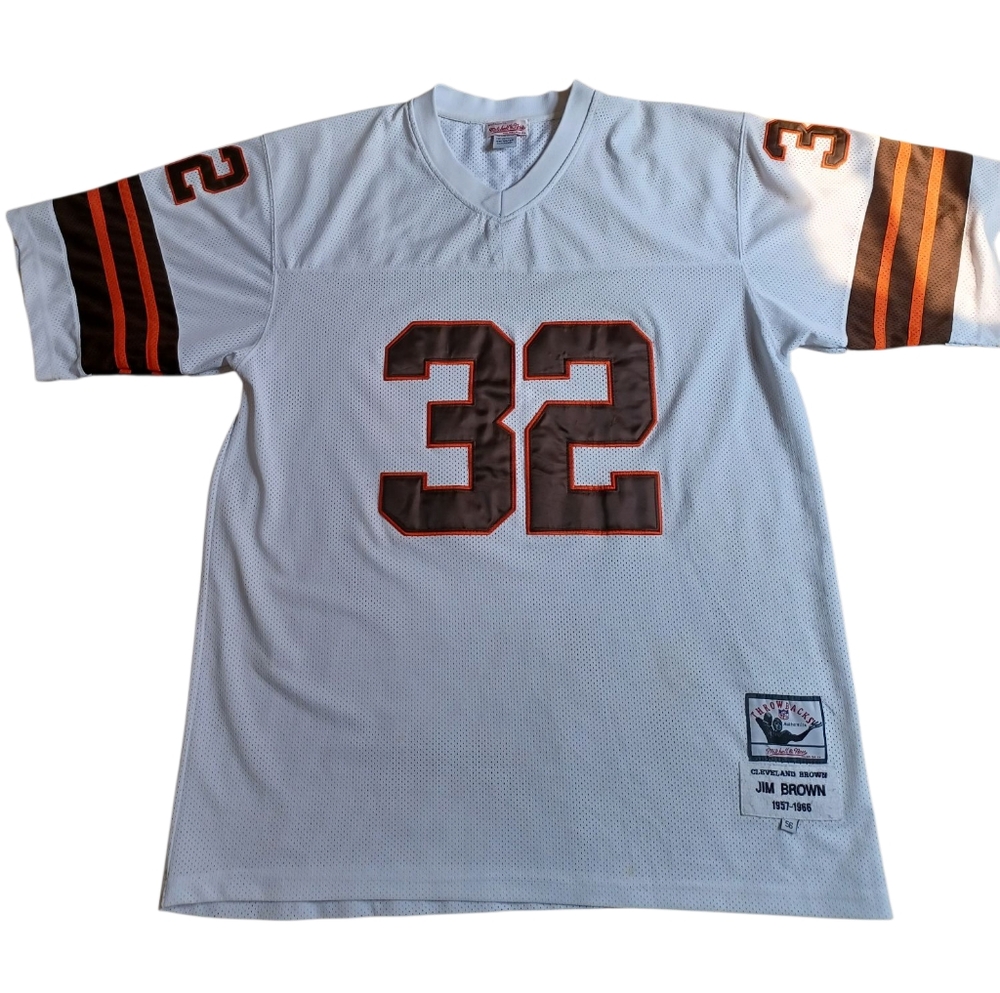 Mitchell & Ness White and Brown Vintage Jersey